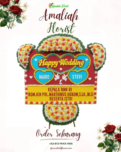 Karangan Papan Bunga Pernikahan di Dorpedu